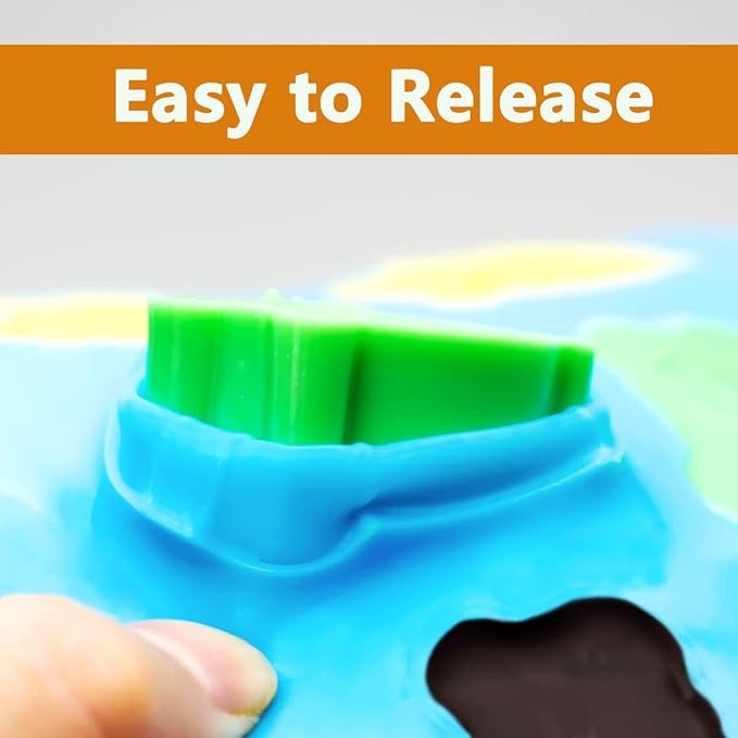 Silicone Chocolate Candy Molds Cake Moulds, Non-Stick Animal Jello Mold, Baking Mold BPA Free, Forest Theme with Different Animal Shapes, including Dinosaur, Bear, Lion and Hippo, Set of 4