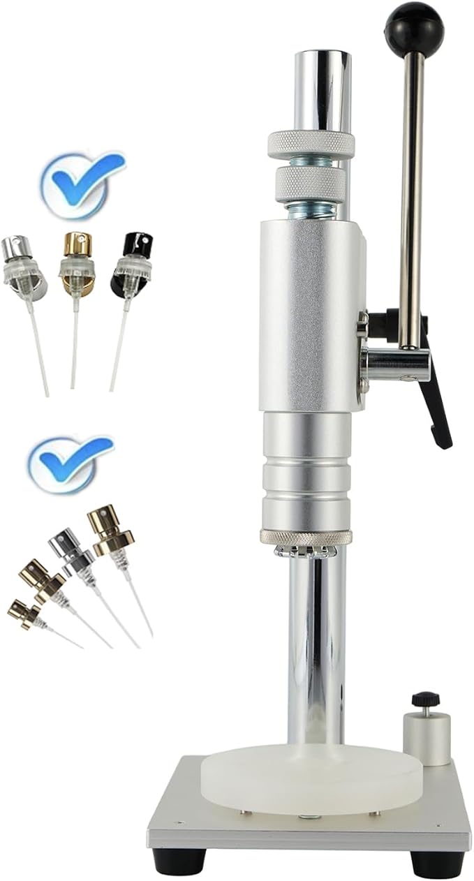 Yoolenatu Manual desktop perfume bottle crimping and capping tool machine, perfume bottle crimper,perfume bottle sealing machine (13 mm-15mm)