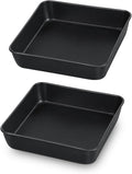 TeamFar Square Cake Pan, 6 inch Small Baking Roasting Pans with Stainless Steel Core & Nonstick Coating, for Making Cakes Brownie Lasagna, Non-toxic & Sturdy, Oven Safe & Easy to Clean – Set of 2