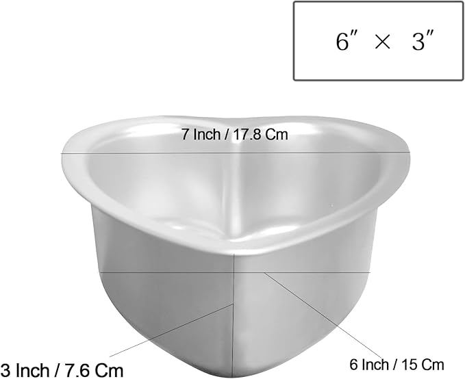 Heart Shaped Cake Pan - 6x3 Inch Aluminum Cake Tin for Weddings, Parties, and Family Occasions Make cake pans for 1-2 servings, heart-shaped small cake pan