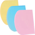SURDOCA Dough Scraper Bench Scraper - 3P 4.7x3.7" Plastic Flexible Bowl Scraper, Sharp Edge & Angles Cake Scraper. Non-Slip Bakeware Decorating Tools Sculpting & Modeling Tools - Blue+Yellow+Pink