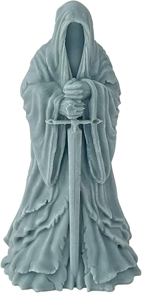 Sword Man Cylinder Candle Mold - Resin Casting Silicone Molds for Home Decor & Candle Making Wave Spiral Mold