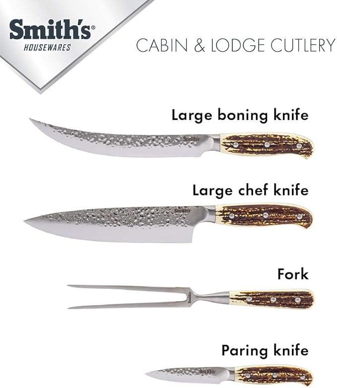 Smith's 51032 Cabin & Lodge Cutlery Block Set (14-Piece), One Size, Gray