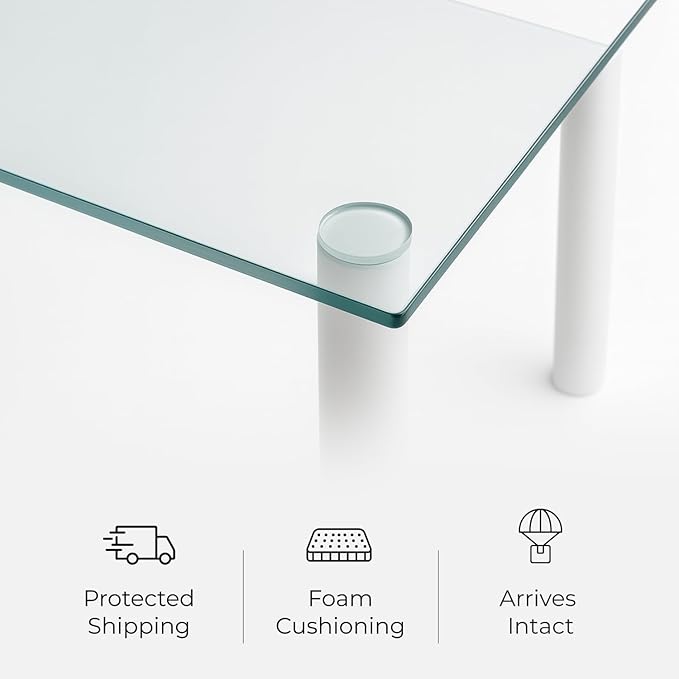 Fab Glass and Mirror Tempered Glass Table Top 24x48 Inch Rectangle 1/4" Thick Clear Furniture Protector with Flat Polish Edge Eased Corners for Coffee Dining Tables Desks