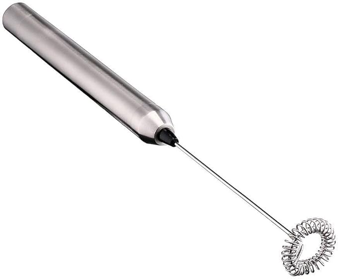 Milk Frother Handheld Electric Milk Foamer Portable Mini Mixer Machine Stainless Steel Touch Handheld Espresso Mixer Battery Operated Frother Coffee Stirrer Maker for Hot Chocolate Coffee