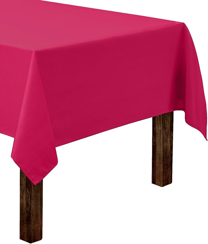 Gee Di Moda Rectangle Tablecloth - 60 x 102 Inch Fuchsia Table Cloth for 6 Foot Rectangle Table - Heavy Duty Washable Fabric - for 6 Ft Buffet Table, Holiday Party, Dinner, Wedding & Baby Shower