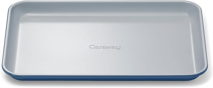 Caraway Nonstick Ceramic Small Baking Sheet (9x13”) – Non-Toxic, PTFE & PFOA Free – Oven Safe – Aluminized Steel Core – Mini Sheet Pan for Baking, Roasting & More - Navy