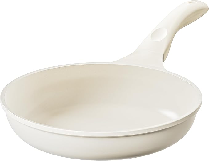 Redchef Ceramic Frying Pan, Small Nonstick Frying Pan, Non Stick Pans for Eggs & Omelets, PFOA & PFAS-Free, Fast & Even Heat, Compatible with All Cooktops, Dishwasher Safe, Beige White, 9.5"