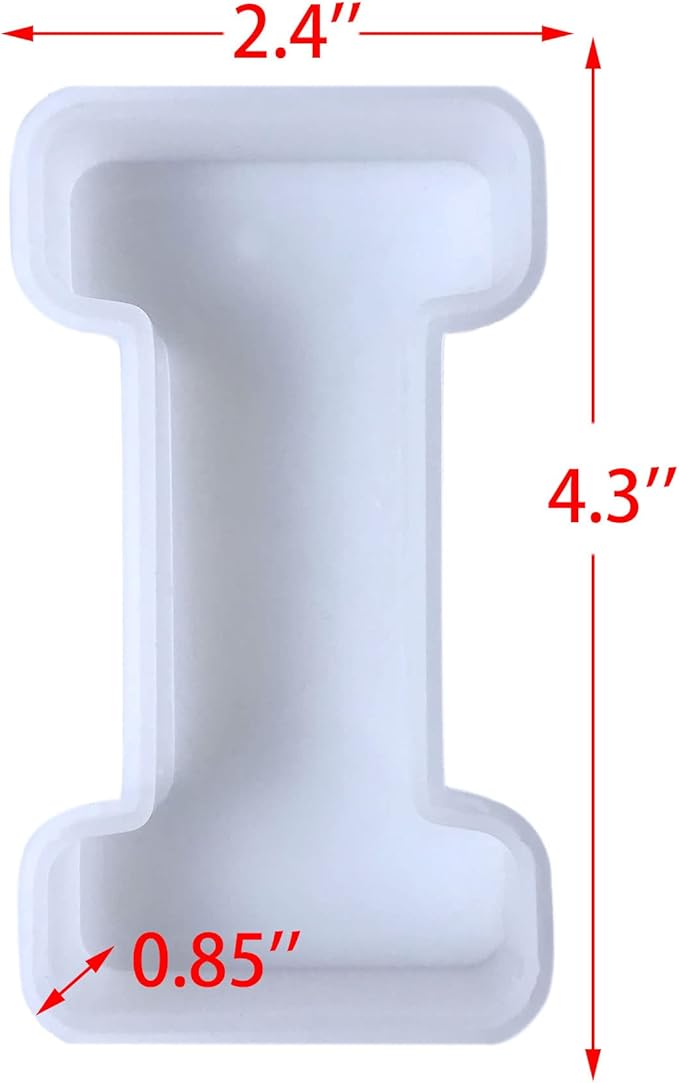 4 inch 26 Pack English Letter Silicone Mold - Alphabet Capital & Large Letter Resin Casting Mold