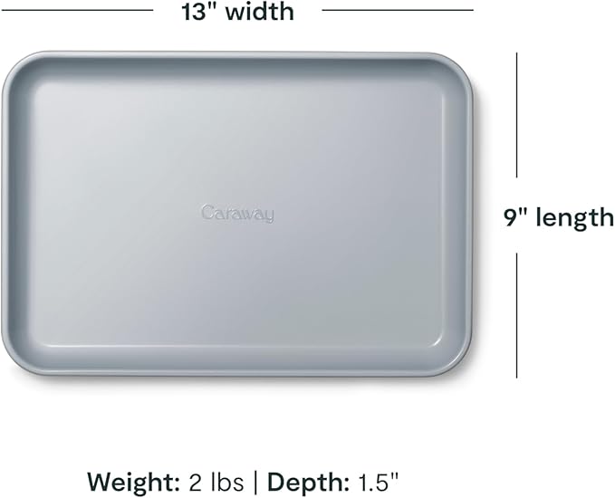 Caraway Nonstick Ceramic Small Baking Sheet (9x13”) – Non-Toxic, PTFE & PFOA Free – Oven Safe – Aluminized Steel Core – Mini Sheet Pan for Baking, Roasting & More - Navy