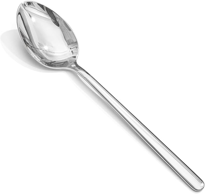KINGSTONE Dinner Spoons Set of 4, 8 Inch 18/10 Stainless Steel Spoons Cutlery Table Spoon for Home, Kitchen & Restaurant, Dishwasher Safe