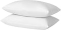 Basic home14x24 Decorative Throw Pillow Inserts-Down Feather Pillow Inserts-Oblong-Cotton Fabric-Set of 2-White.
