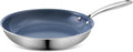 Stainless Steel Nonstick Frying Pan,8 Inch Healthy Non Toxic Ceramic Coating Cookware Works on Induction, Electric Stove and Gas Cooktops,PTFE PFAS PFOA Free Skillet,Dishwasher&Oven Safe