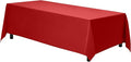 Gee Di Moda Rectangle Tablecloth - 90 x 132 Inch Red Table Cloth for 6 Foot Table with Floor-Length Drop - Heavy Duty Washable Fabric - 6 Ft Buffet Table, Holiday Party, Wedding & Baby Shower
