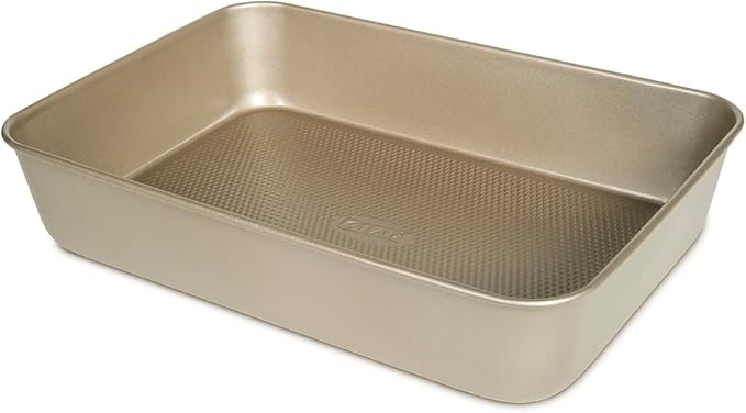 Glad Baking Pan Nonstick - Oblong Metal Dish for Cake and Lasagna - Heavy Duty Carbon Steel Bakeware, Large