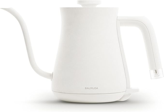 BALMUDA The Kettle | Electric Gooseneck Kettle | Lightweight | Stainless Steel | 0.6L (20fl oz) Capacity | Neon Light Indicator | Perfect for Tea and Coffee | US Version | White