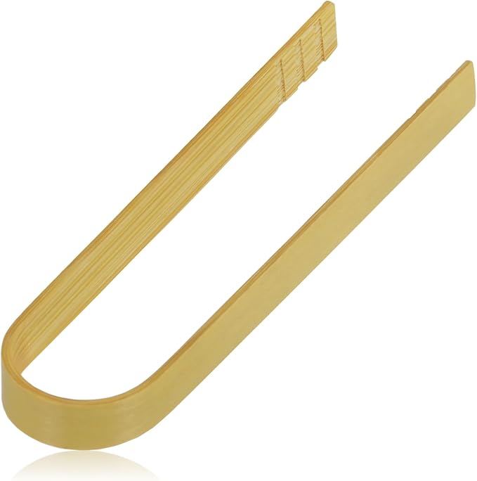 Small Bent Bamboo Tongs 3.93 in (100mm), Small Serving Tongs, Pickle Tongs, Tabletop Items, Made in Japan