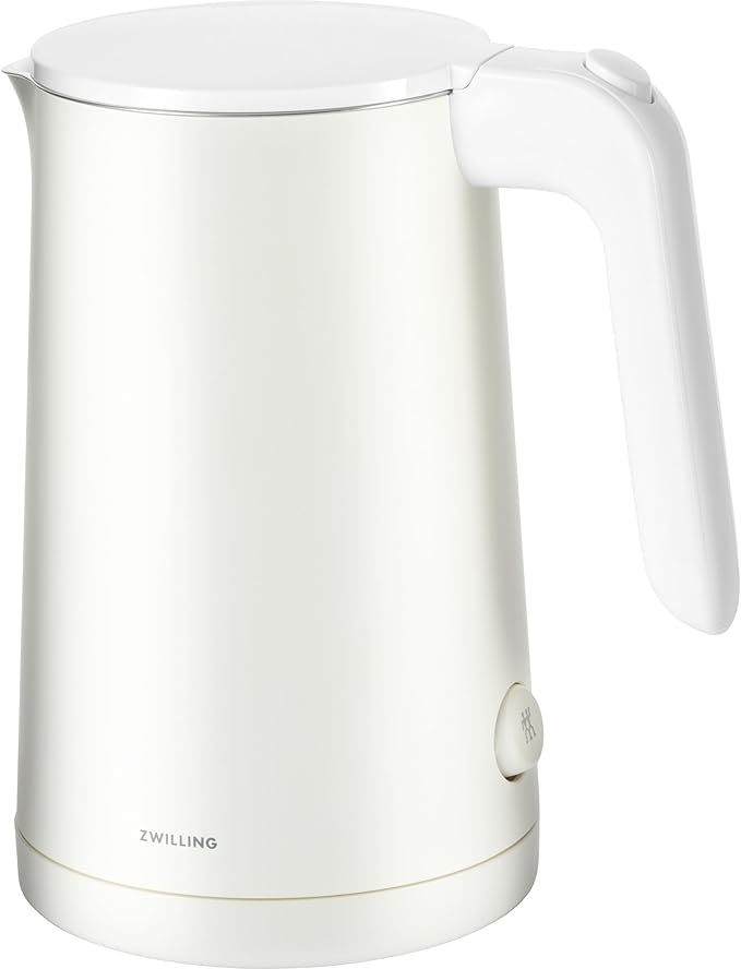 ZWILLING Enfinigy Cool Touch 1-Liter Electric Kettle, Cordless Tea Kettle & Hot Water - White