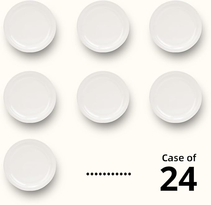Stoneware Narrow Rim Commercial Grade Dinnerware America White, Plate 9", Case of 24