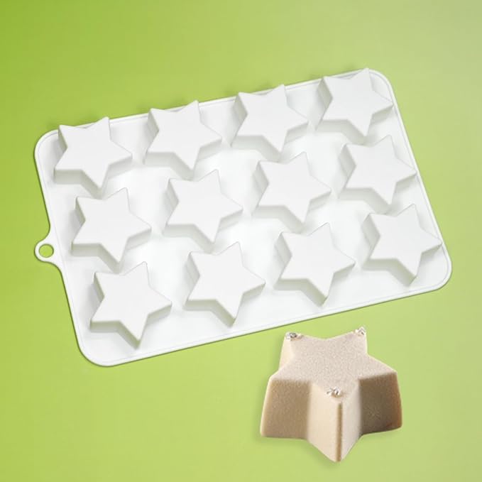 mostsom Silicone Mold Savarin Chocolate Molds Star Mountain Mousse Cake Mold DIY Bakeware Molds (C_8.88x5.48x0.8 inch)