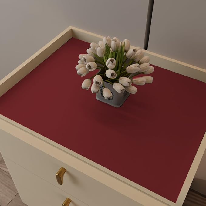 Night Stand Cover - 14x14 Inch Waterproof Easy to Clean Can Conceal Flaws Protector The Table Top from Scratches Used for Dining (Black+Wine Red 14x14)