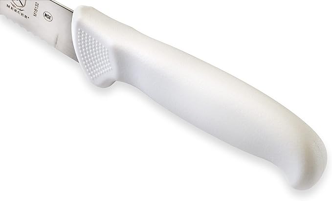 Mercer Culinary Ultimate White 10" Curved Wavy Edge Bread Knife, White