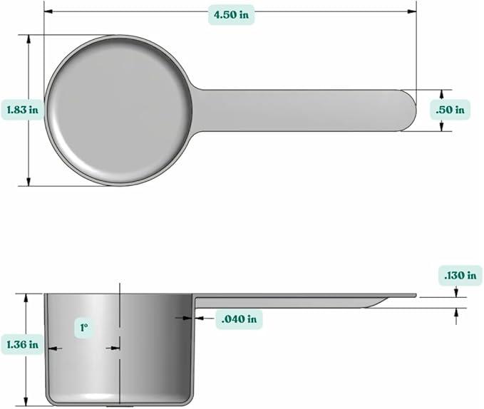 50 mL (50 CC | 1.69 Oz.) Long Handle Scoop for Measuring Coffee, Pet Food, Grains, Protein, Spices and Other Dry Goods (Pack of 10)