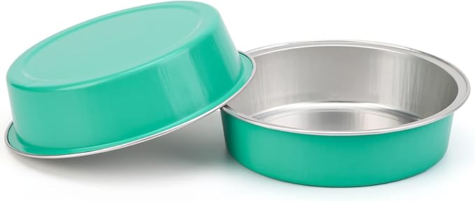 Beasea Elegant Blue 8 Oz Mini Pie Pans Tart Pans Tin Baking Tins with Lids, 4 Inch 20 Pack Disposable Baking Pans For Cake Tart Quiche