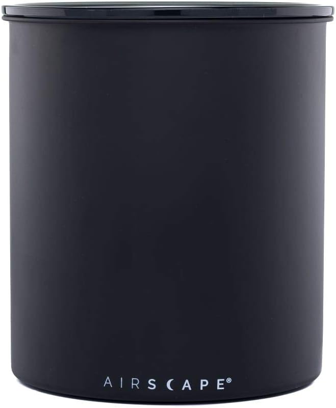 AirScape Planetary Design Kilo Coffee Storage Canister - US Patented Inner Plunger Lid Removes Excess Oxygen - DON'T buy airtight, BUY AIR-LESS - Holds 2.2 lbs Coffee Beans - (Matte Black)