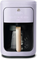 Beautiful by Drew Barrymore 14-Cup Programmable Drip Coffee Maker, Touch-Activated Display, Fast 14-Min Brew, Bold Strength, Keep Warm 4hrs, Gold Filter (Lavender)