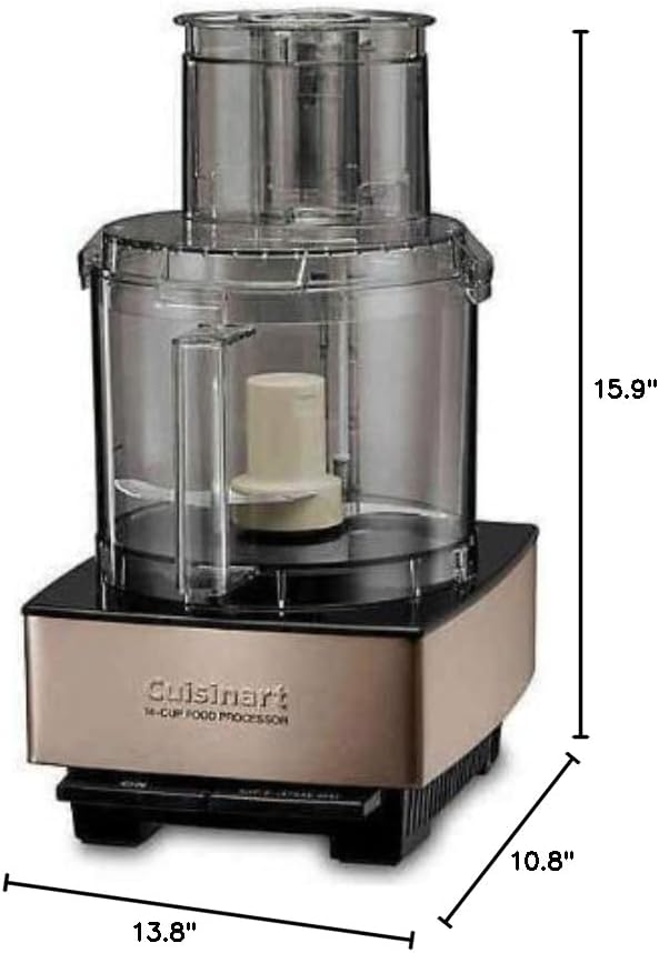 Cuisinart Food Processor 14-Cup Vegetable Chopper for Mincing, Dicing, Shredding, Puree & Kneading Dough, Umber Stainless Steel, DFP-14UMBY