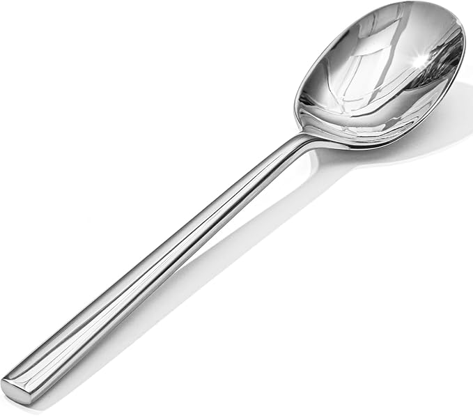 KINGSTONE Dinner Spoon Set, 12-Piece Tablespoons Silverware Spoons, Premium Food Grade Stainless Steel Spoons, Mirror Finish & Dishwasher Safe, Use for Kitchen, Home, Wedding, Party