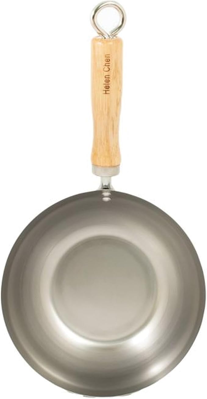 Helen's Asian Kitchen Wok, Carbon Steel, 8-Inch, for Single-Serve or Smaller Portions