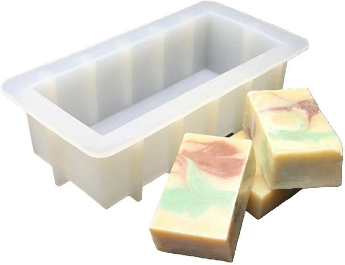 1L Flexible Rectangular Soap Silicone Mold Candle Making for Homemade Soap Crafts