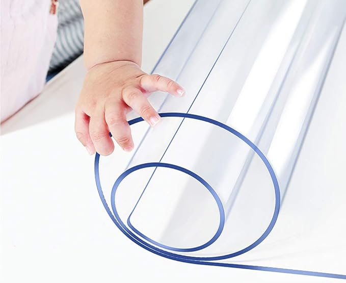 40x40 inch Sqaure Clear Table Protector Cover Mat Plastic Dining Room Table Runner Protective Mat PVC Children Writing Desk Top Mat Wooden End Coffee Table Vinyl Table Topper Placemats Easy Clean