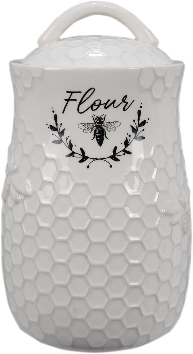 Young's Inc Ceramic Honey Bee Canisters, 4 pc/set