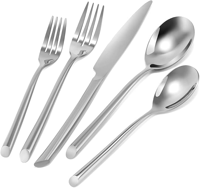DEACORY Silverware Set Flatware Set Stainless Steel Cutlery Set Heavy Mirror Finished Dishwasher Safe Streamlined Handle Hotel Event Party Wedding Use 40 Pieces Service for 8