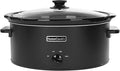 HOMECOOKIN 8 Quart Slow Cooker Oval Manual Pot Food Warmer with 3 Cooking Settings, Black Stainless Steel
