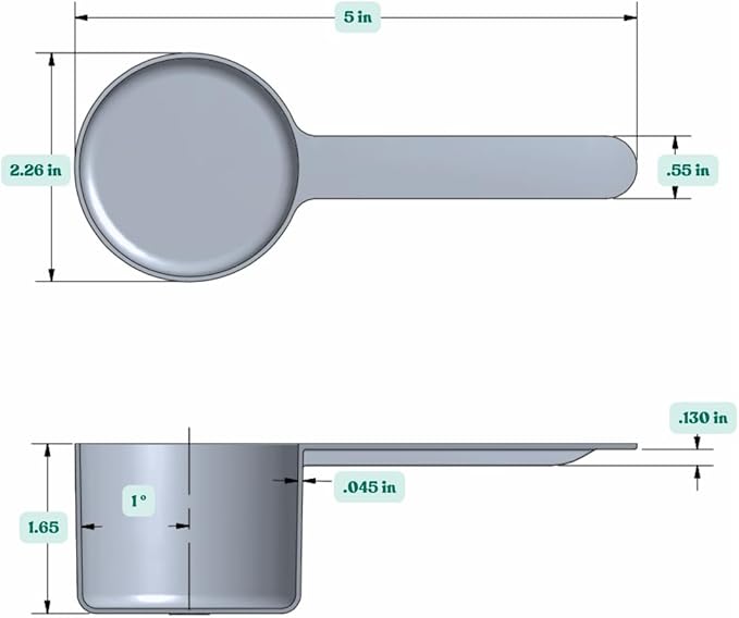 94 mL (94 CC | 3.18 Oz.) Long Handle Scoop for Measuring Coffee, Pet Food, Grains, Protein, Spices and Other Dry Goods (Pack of 1)