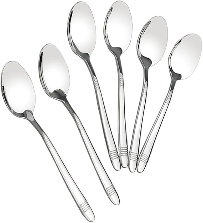 Begale 12-Piece Stainless Steel Dessert Spoons, Small Spoon
