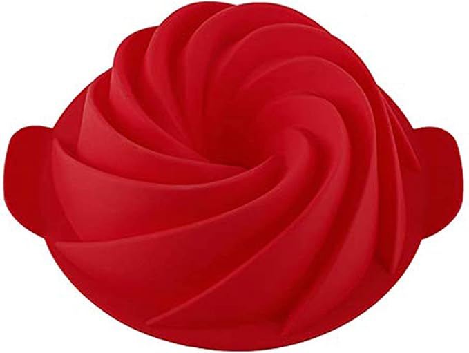 Silicone Fluted Pan Jello Mold Gelatin Molds Non-stick Baking Mold with Sturdy Handle Perfect for Cake, Jello, Mousse,Bread 9 inch