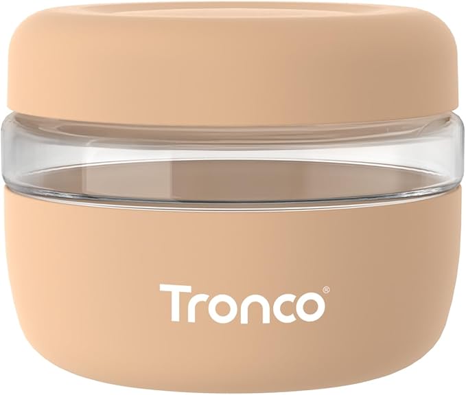 Tronco 16 oz Glass Food Storage Containers with Lids, Airtight, Leak & Spill Proof Glass Lunch Bowls for Meal Prep, Salad, Yogurt, Soup & Stew, Microwave & Dishwasher Safe, BPA-Free, Set of 1