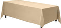 Gee Di Moda Rectangle Tablecloth - 90 x 132 Inch Beige Table Cloth for 6 Foot Table with Floor-Length Drop - Heavy Duty Washable Fabric - 6 Ft Buffet Table, Holiday Party, Wedding & Baby Shower