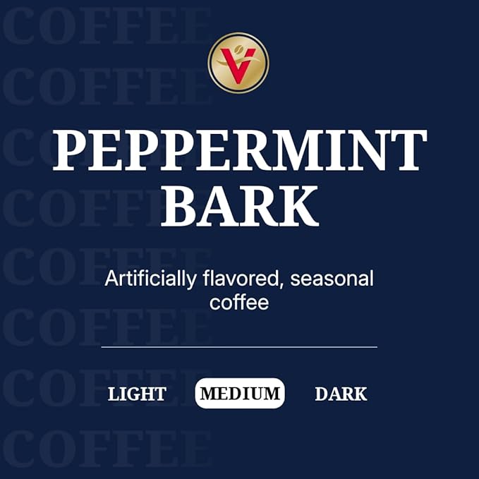 Victor Allen's Coffee Peppermint Bark Flavored, Medium Roast, 32 Count, Single Serve Coffee Pods for Keurig K-Cup Brewers