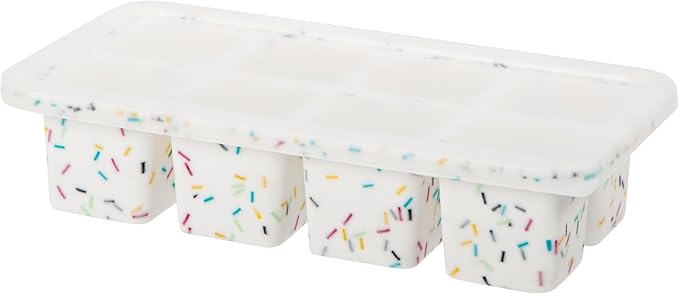 Oggi Prep & Portion Silicone Freezer Trays with Lid - Freezer Molds for Food, Ice Cube Tray, Food Prep Containers, Freezer Storage Containers, for Soup, Smoothie Cubes, Broth, Leftovers - 1/4 Cup