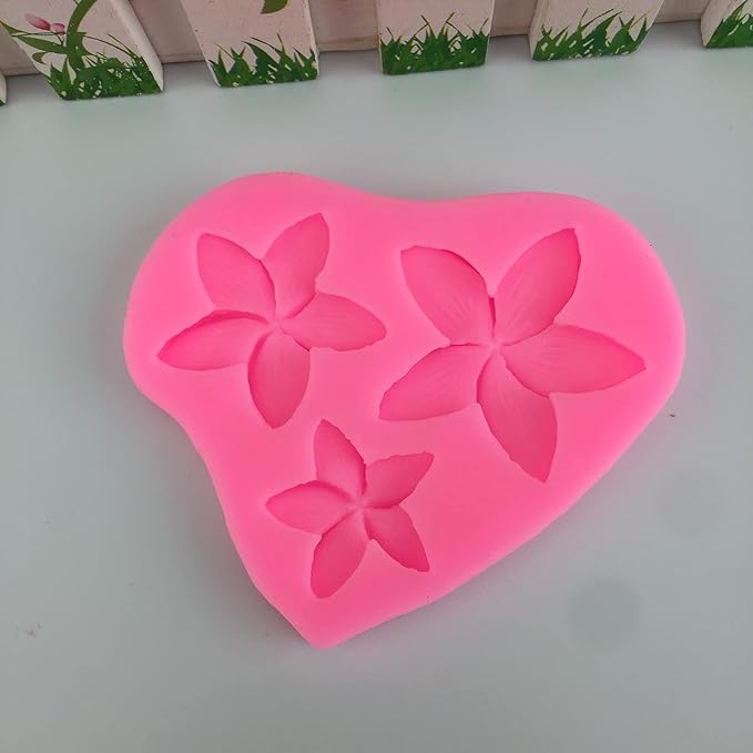 Frangipani Plumeria Flower Silicone Molds for Cake Decoration, Non Stick Fondant Mold for DIY Chocolate Candy Cookie Cupcake Jelly and Polymer Clay