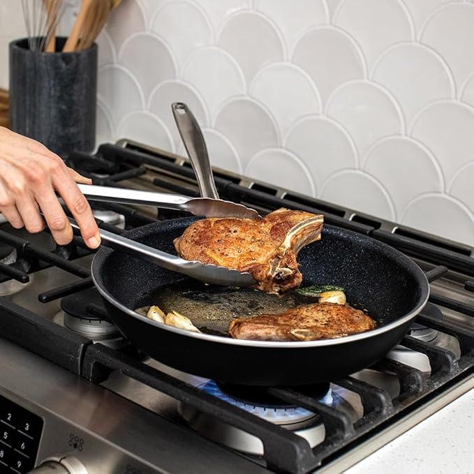Nordic Ware Basalt Aluminum Saute Skillet, 12-Inch, Ceramic Coating