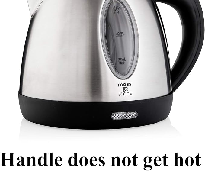 Moss & Stone 1.2L Stainless Steel Small Electric Kettle, Cordless 1500w Fast Boiling Pot, Portable Hot Water Electric Tea Kettle With Boil Dry Protection & Auto Shut-Off