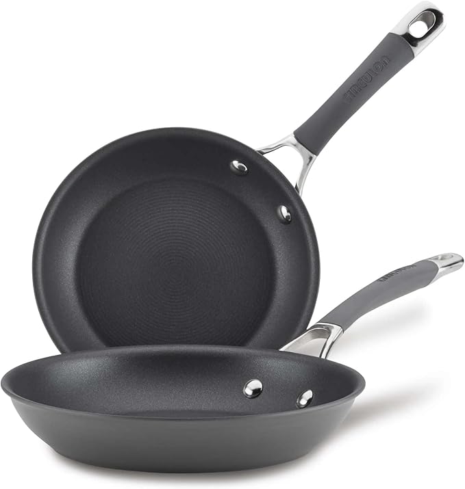 Circulon 83905 Radiance [hard anodized] Nonstick Frying pan set / Skillet Set - 8.5 Inch and 10 Inch, Gray
