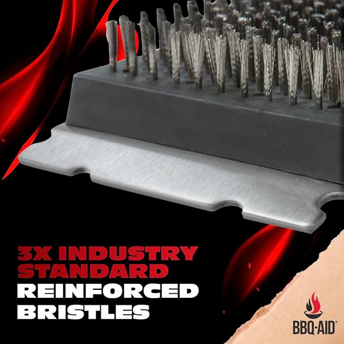 BBQ-AID 2-Pack Wire Grill Brush Replacement Heads, Grill Cleaning Bristle Brush - Screwdriver Included, for 2024 Model Grill Brush and Scraper. No Scratch Cleaning for Any Grill: Char Broil & Ceramic
